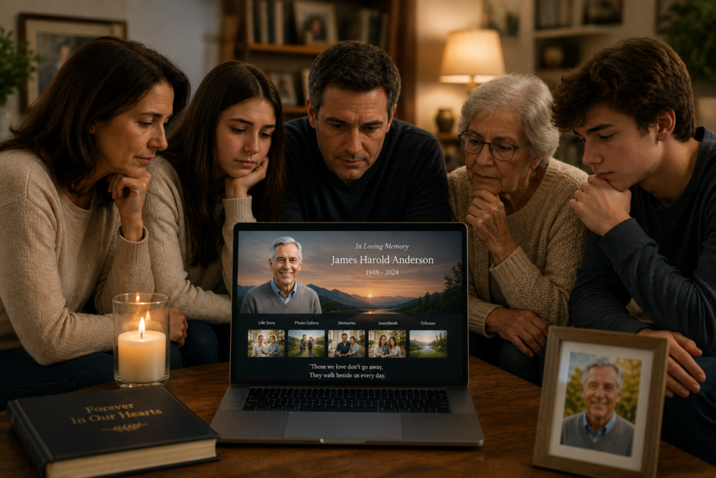 Family shares a quiet memory