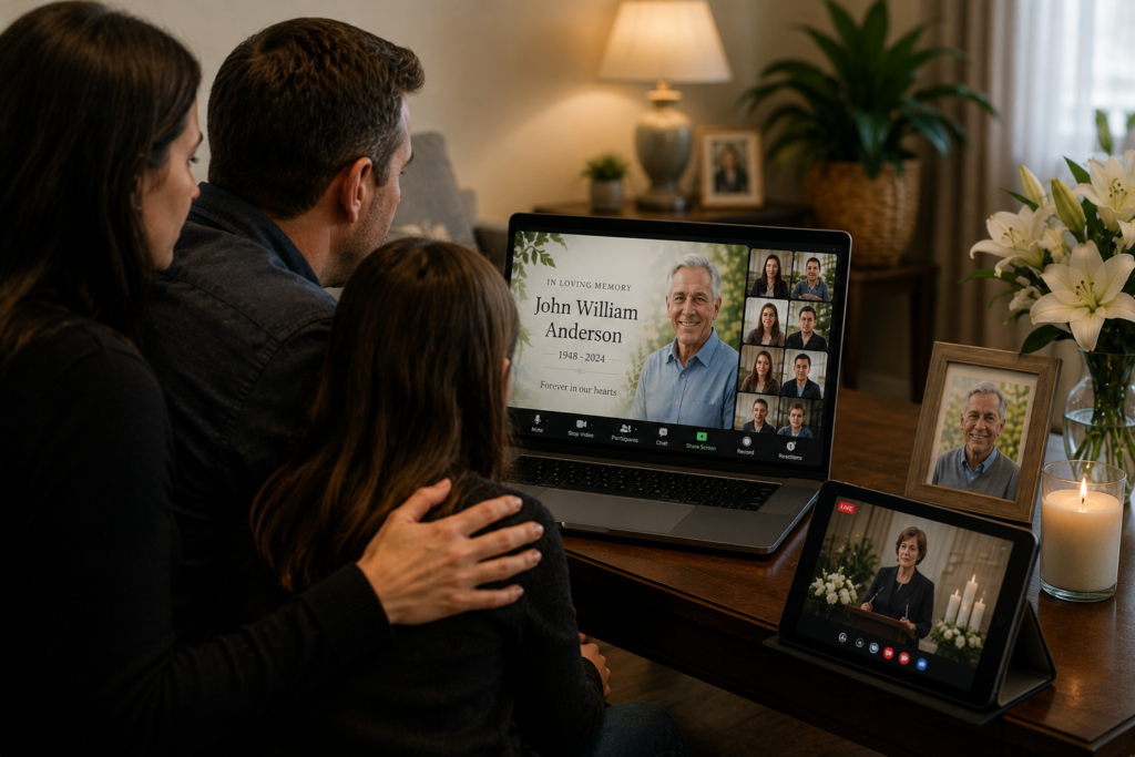 Virtual memorial in a cozy home