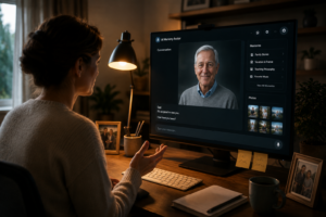 AI digital avatar helping preserve memories of deceased loved one through digital afterlife technology