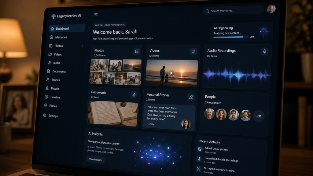 AI platform organizing photos voice recordings
