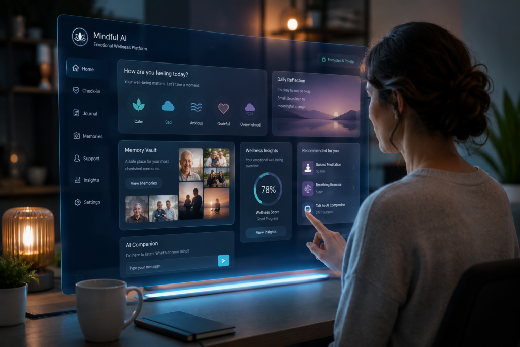 AI-powered digital bereavement support platform preserving memories and providing grief assistance