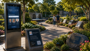 Smart cemetery with digital memorial technology